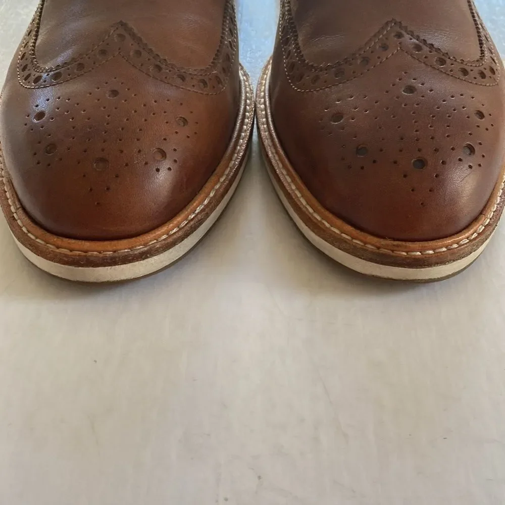 COLE HAAN Morris Men’s Wing Tip Tan Oxfords #C30697 Size 9 M